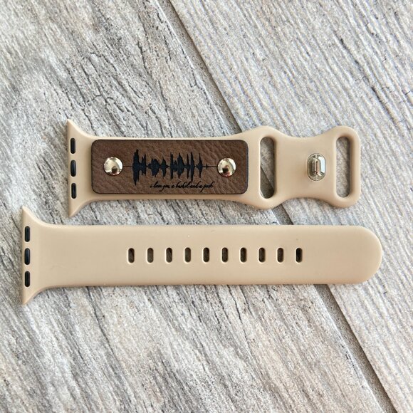 I Love You A Bushel And A Peck Soundwave Band For Apple Watch 38-42mm - Tan - Picture 2 of 3